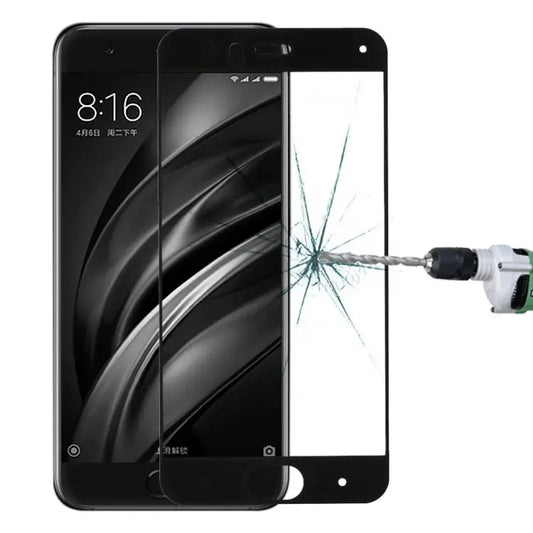 For Xiaomi Mi 6 0.33mm 9H Surface Hardness Silk-screen Full Screen Tempered Glass Screen Protector - For Mi 6 / Black