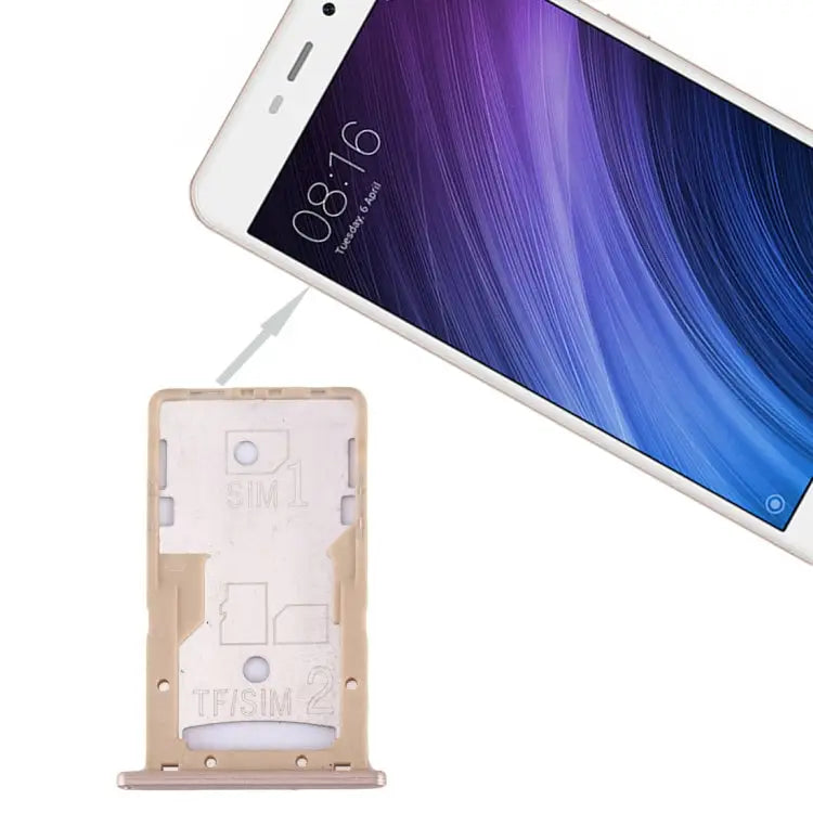 For Xiaomi Redmi 4A SIM & SIM / TF Card Tray For Xiaomi Redmi 4A For Redmi 4A - For Redmi 4A / Gold