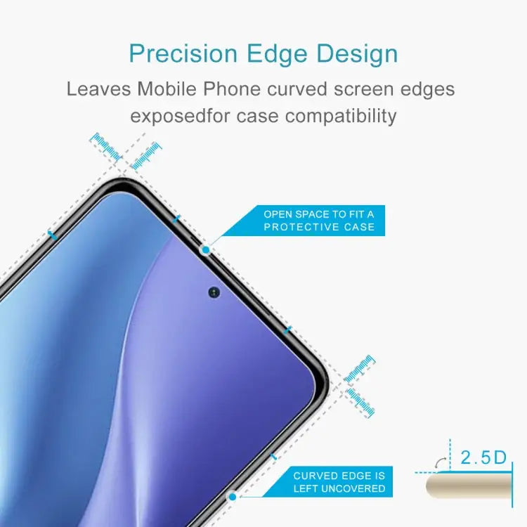 For Xiaomi Redmi K40 5G 0.26mm 9H Surface Hardness 2.5D Explosion-proof Tempered Glass Half Screen Film - For Xiaomi