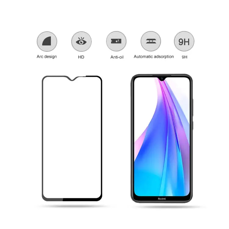For Xiaomi Redmi Note 8T mocolo 0.33mm 9H 2.5D Full Glue Tempered Glass Film - For Xiaomi Redmi Note 8T
