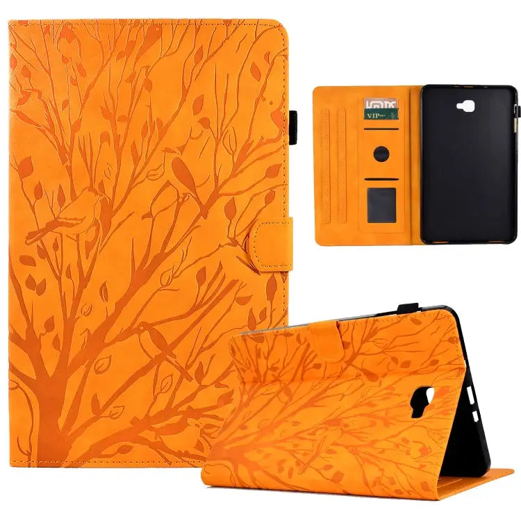 Fortune Tree Pressure Flower PU Tablet Case with Wake-up / Sleep Function For Samsung Galaxy Tab A 10.1 2016
