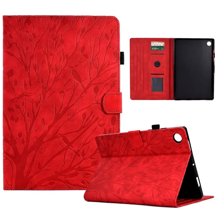 Fortune Tree Pressure Flower PU Tablet Case with Wake-up / Sleep Function For Lenovo Tab M9 For Lenovo Tab M10 Gen 3