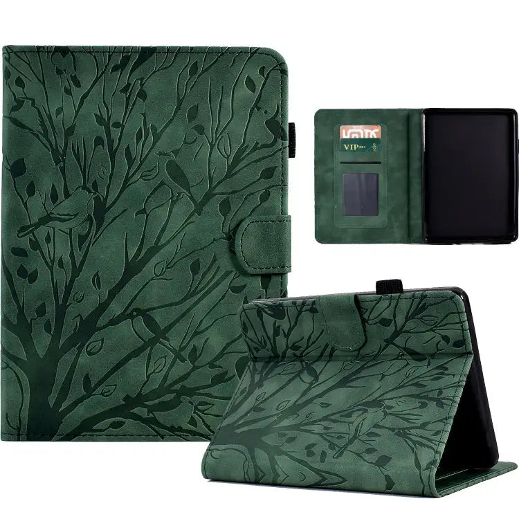 Fortune Tree Pressure Flower PU Tablet Case with Wake-up / Sleep Function For Amazon Fire HD 8 / HD 8 Plus 2020 2022
