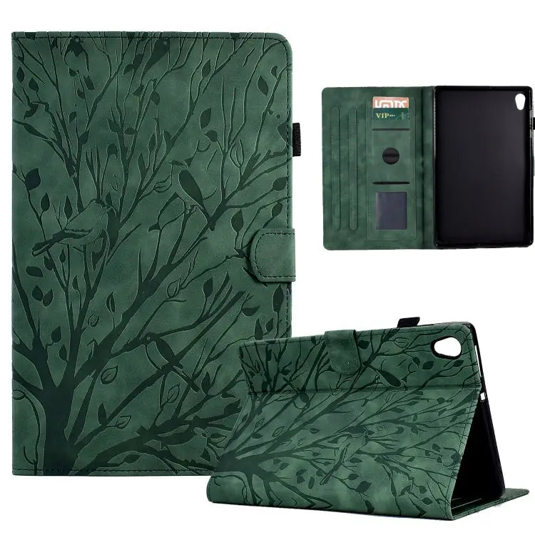 Fortune Tree Pressure Flower PU Tablet Case with Wake-up / Sleep Function For Amazon Fire 7 2022 For Amazon Kindle