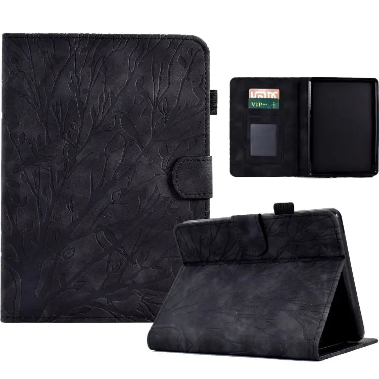 Fortune Tree Pressure Flower PU Tablet Case with Wake-up / Sleep Function For Amazon Fire HD 8 / HD 8 Plus 2020 2022