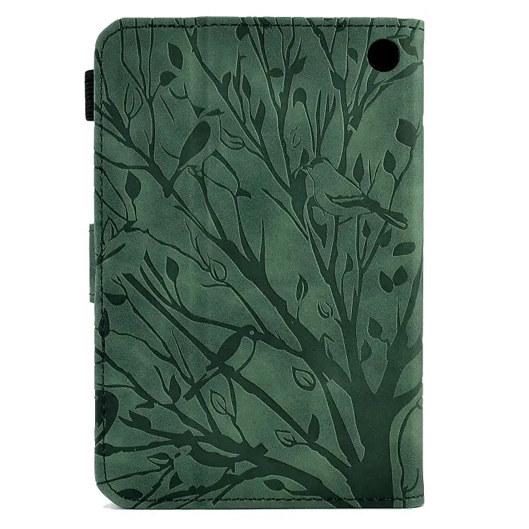 Fortune Tree Pressure Flower PU Tablet Case with Wake-up / Sleep Function For Amazon Fire 7 2022 For Amazon Kindle