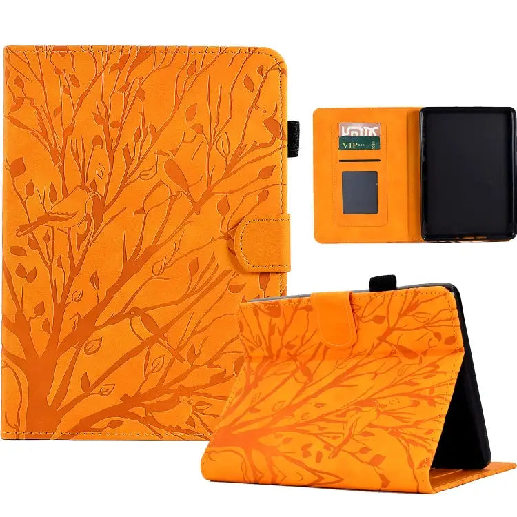 Fortune Tree Pressure Flower PU Tablet Case with Wake-up / Sleep Function For Amazon Fire HD 8 / HD 8 Plus 2020 2022