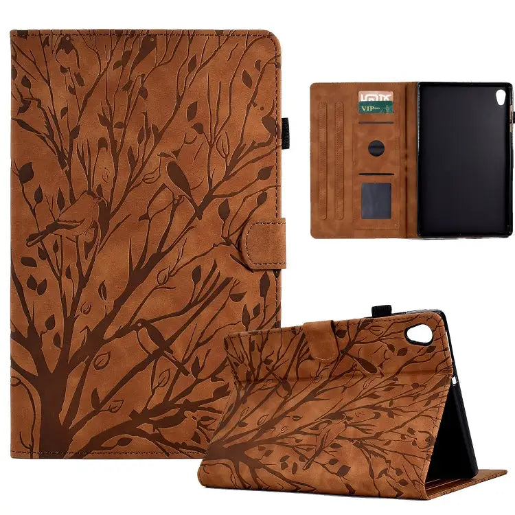 Fortune Tree Pressure Flower PU Tablet Case with Wake-up / Sleep Function For Amazon Fire 7 2022 For Amazon Kindle