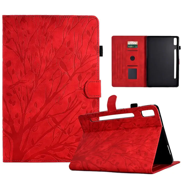 Fortune Tree Pressure Flower PU Tablet Case with Wake-up / Sleep Function For Lenovo Tab P11 Gen 2 For Lenovo Tab P11