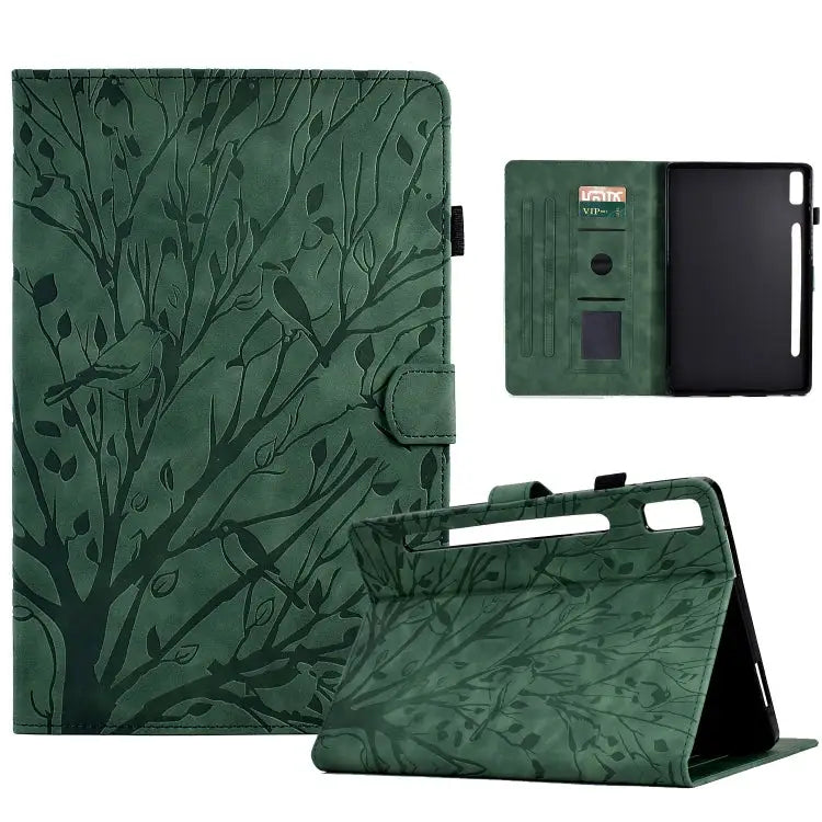 Fortune Tree Pressure Flower PU Tablet Case with Wake-up / Sleep Function For Lenovo Tab P11 Gen 2 For Lenovo Tab P11