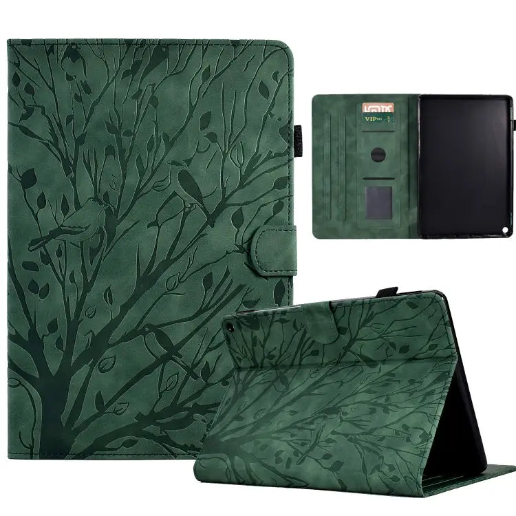 Fortune Tree Pressure Flower PU Tablet Case with Wake-up / Sleep Function For Amazon Fire HD 8 / HD 8 Plus 2020 2022