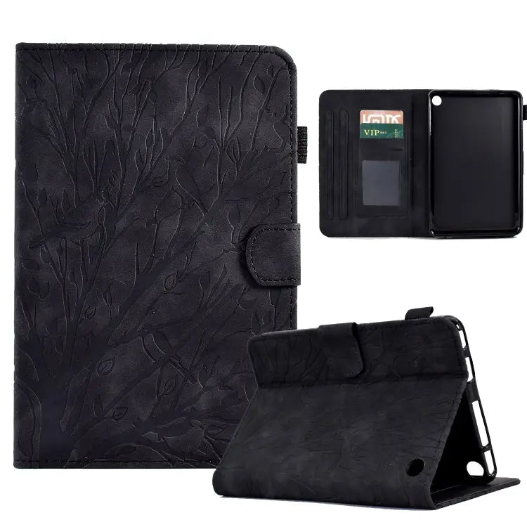 Fortune Tree Pressure Flower PU Tablet Case with Wake-up / Sleep Function For Amazon Fire 7 2022 For Amazon Kindle