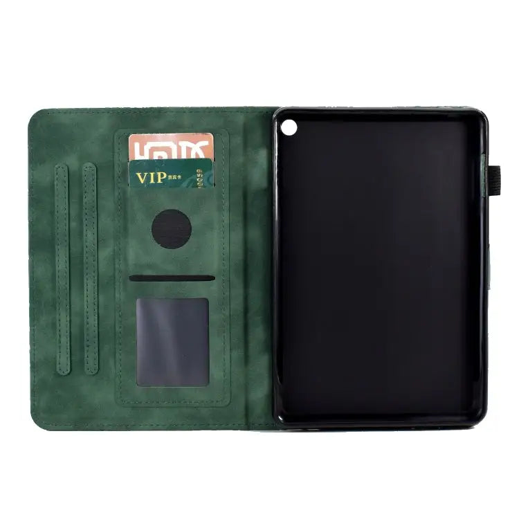 Fortune Tree Pressure Flower PU Tablet Case with Wake-up / Sleep Function For Amazon Fire HD 8 / HD 8 Plus 2020 2022