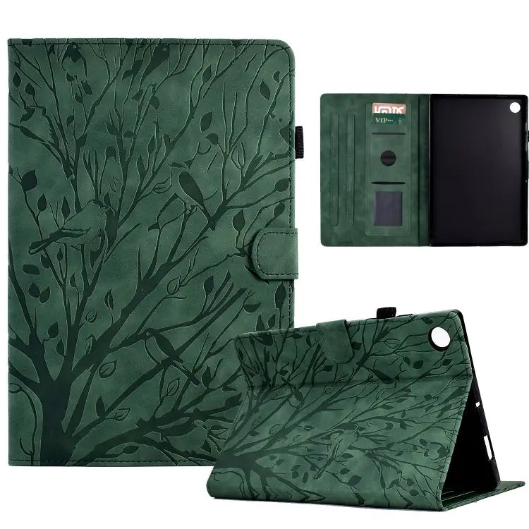 Fortune Tree Pressure Flower PU Tablet Case with Wake-up / Sleep Function For Huawei MatePad SE For Huawei Enjoy Tablet