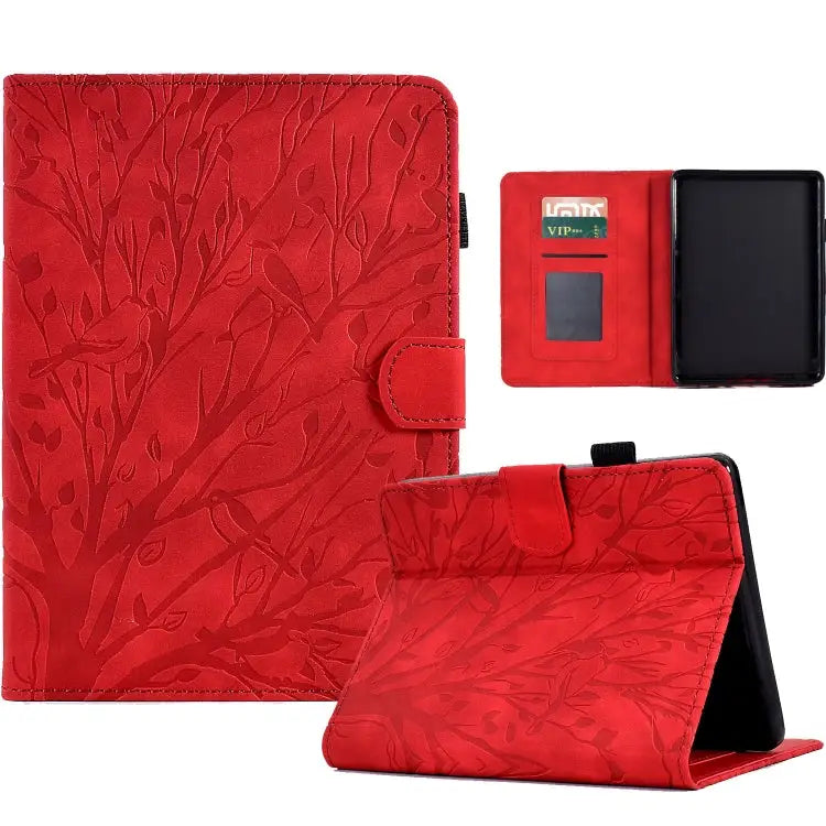 Fortune Tree Pressure Flower PU Tablet Case with Wake-up / Sleep Function For Amazon Fire 7 2022 For Amazon Kindle