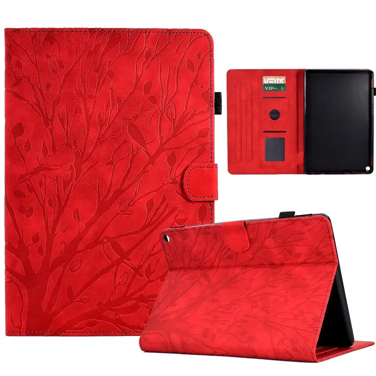 Fortune Tree Pressure Flower PU Tablet Case with Wake-up / Sleep Function For Amazon Fire HD 8 / HD 8 Plus 2020 2022