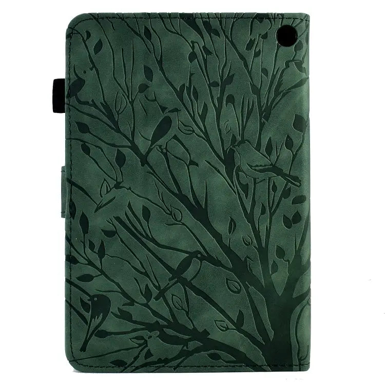 Fortune Tree Pressure Flower PU Tablet Case with Wake-up / Sleep Function For Amazon Fire HD 8 / HD 8 Plus 2020 2022