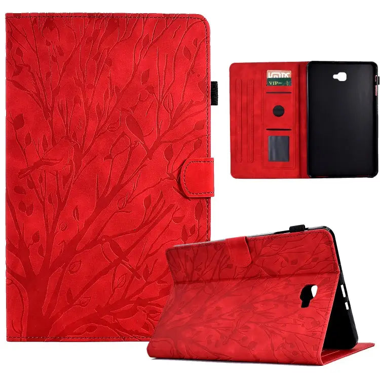 Fortune Tree Pressure Flower PU Tablet Case with Wake-up / Sleep Function For Samsung Galaxy Tab A 10.1 2016