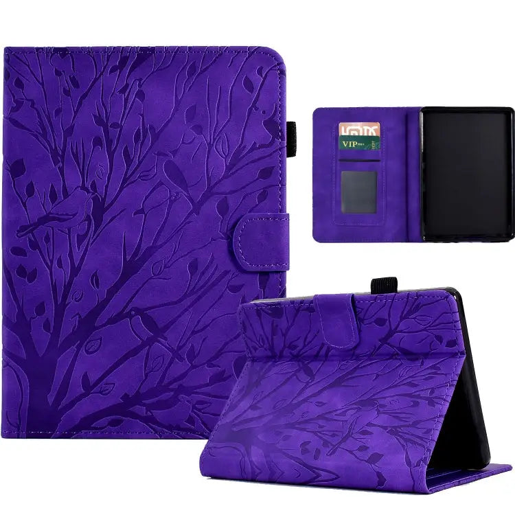 Fortune Tree Pressure Flower PU Tablet Case with Wake-up / Sleep Function For Amazon Fire HD 8 / HD 8 Plus 2020 2022
