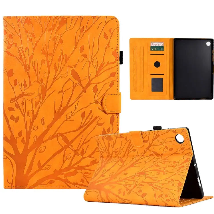 Fortune Tree Pressure Flower PU Tablet Case with Wake-up / Sleep Function For Lenovo Tab P11 Gen 2 For Lenovo Tab P11
