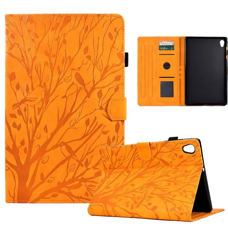 Fortune Tree Pressure Flower PU Tablet Case with Wake-up / Sleep Function For Amazon Fire 7 2022 For Amazon Kindle