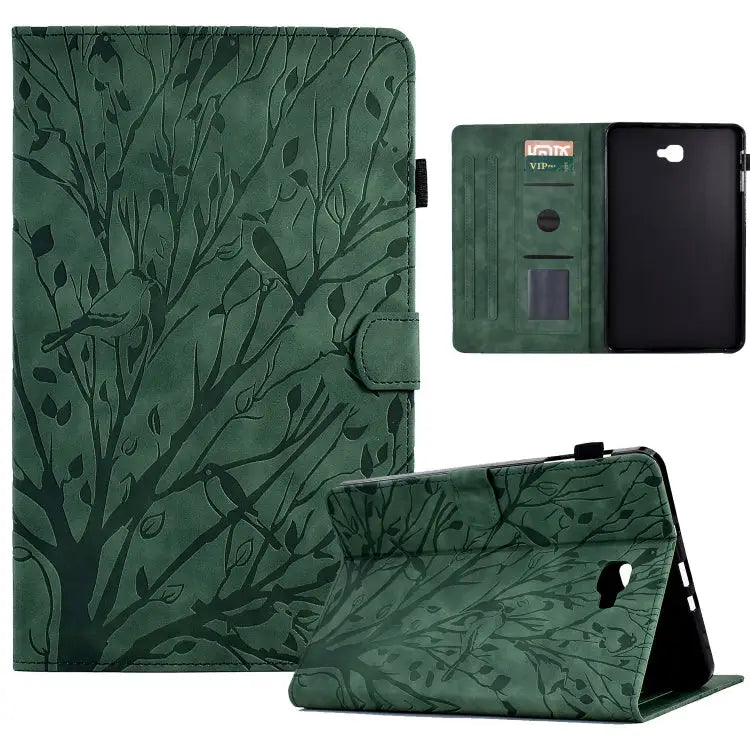 Fortune Tree Pressure Flower PU Tablet Case with Wake-up / Sleep Function For Samsung Galaxy Tab A 10.1 2016