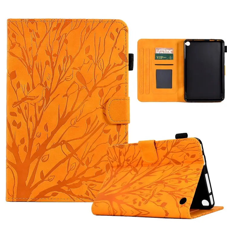 Fortune Tree Pressure Flower PU Tablet Case with Wake-up / Sleep Function For Amazon Fire 7 2022 For Amazon Kindle