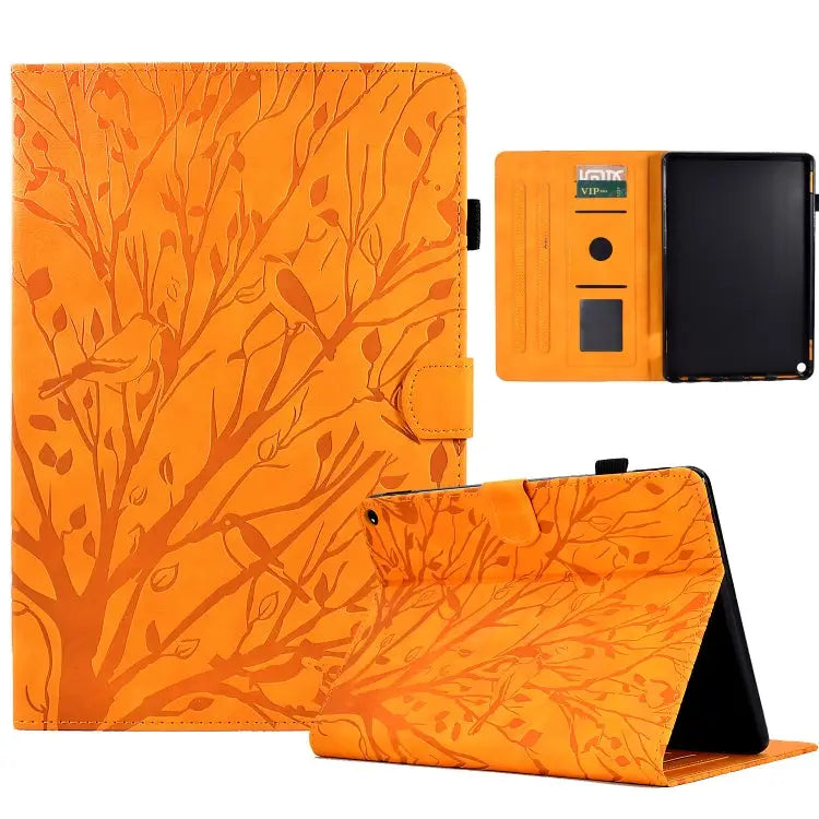 Fortune Tree Pressure Flower PU Tablet Case with Wake-up / Sleep Function For Amazon Fire HD 8 / HD 8 Plus 2020 2022