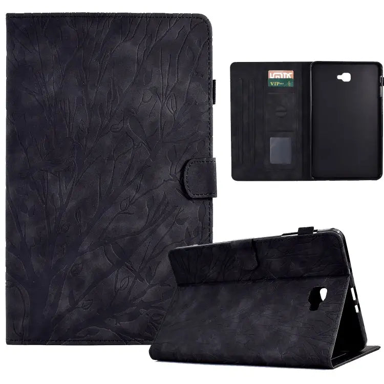 Fortune Tree Pressure Flower PU Tablet Case with Wake-up / Sleep Function For Samsung Galaxy Tab A 10.1 2016