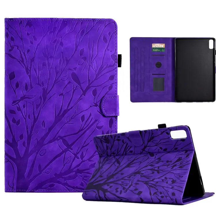 Fortune Tree Pressure Flower PU Tablet Case with Wake-up / Sleep Function For Lenovo Tab P11 Gen 2 For Lenovo Tab P11
