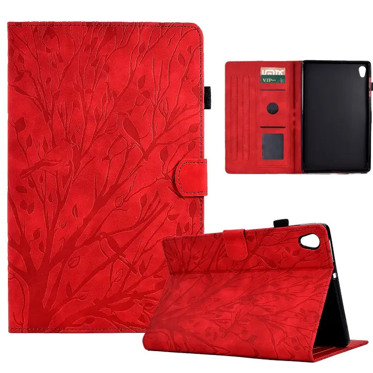 Fortune Tree Pressure Flower PU Tablet Case with Wake-up / Sleep Function For Amazon Fire 7 2022 For Amazon Kindle
