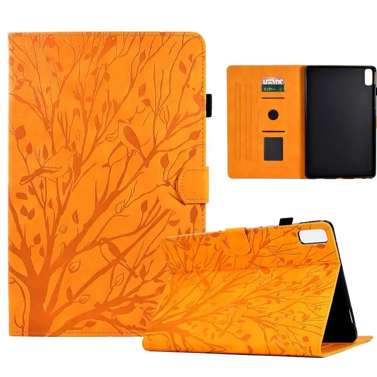 Fortune Tree Pressure Flower PU Tablet Case with Wake-up / Sleep Function For Lenovo Tab P11 Gen 2 For Lenovo Tab P11