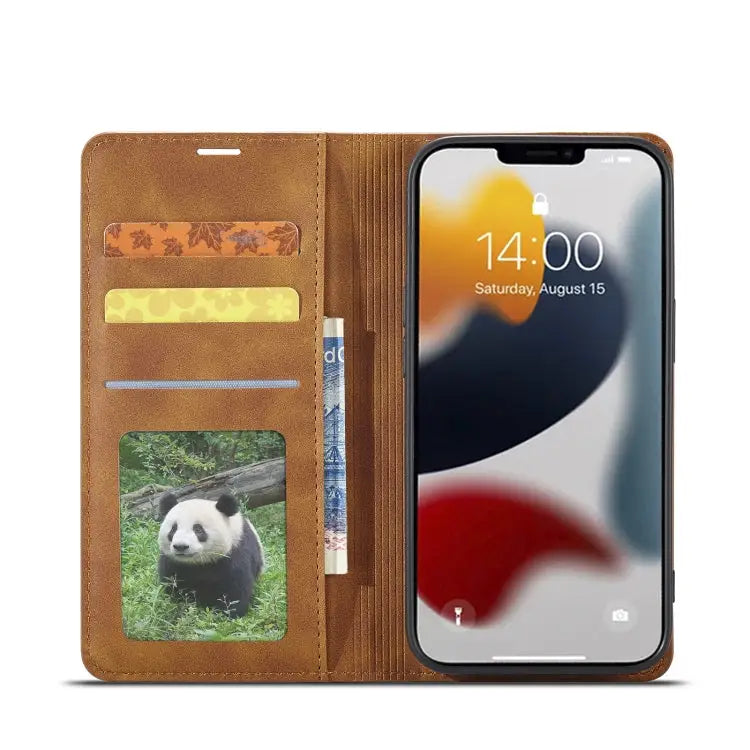 Forwenw Dream Series Oil Edge Strong Magnetism Leather Phone Case For iPhone 14 Pro Max - Apple Accessories