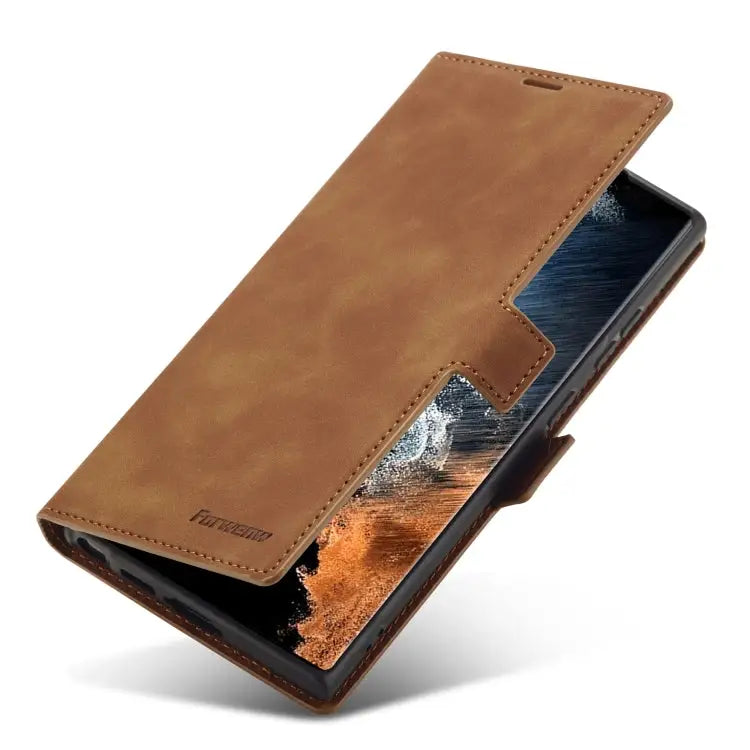 Forwenw Dream Series Oil Edge Strong Magnetism Leather Phone Case For Samsung Galaxy S23 Ultra 5G For Samsung Galaxy