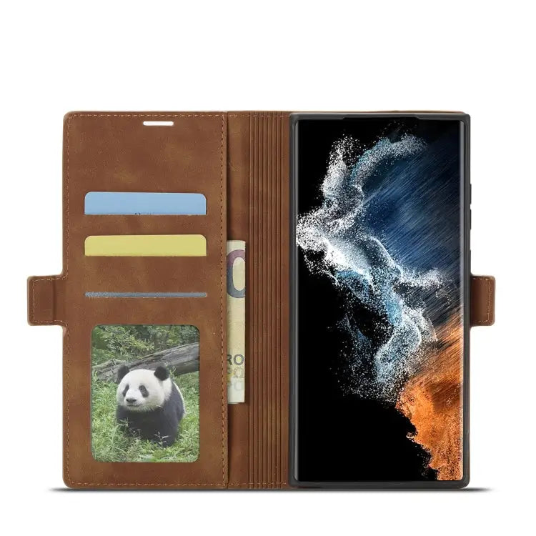 Forwenw Dream Series Oil Edge Strong Magnetism Leather Phone Case For Samsung Galaxy S23 Ultra 5G For Samsung Galaxy