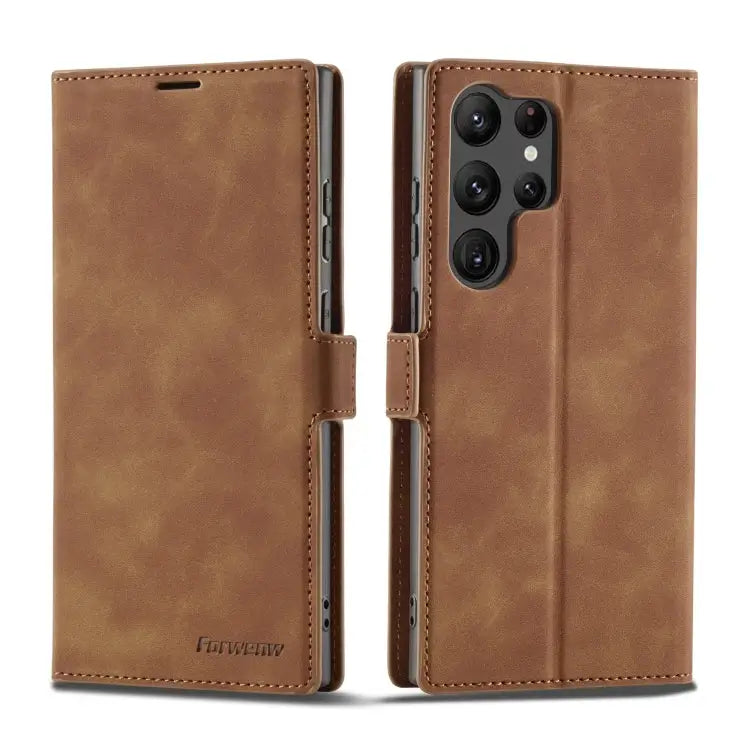 Forwenw Dream Series Oil Edge Strong Magnetism Leather Phone Case For Samsung Galaxy S23 Ultra 5G For Samsung Galaxy