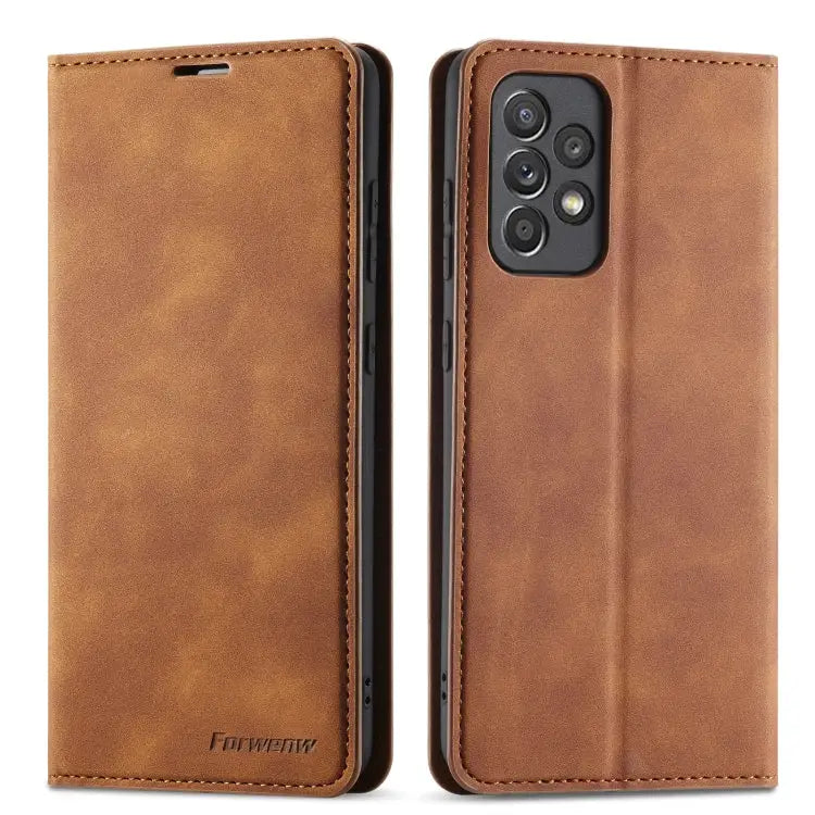 Forwenw Dream Series Oil Edge Strong Magnetism Leather Phone Case For Samsung Galaxy S23 Ultra 5G For Samsung Galaxy