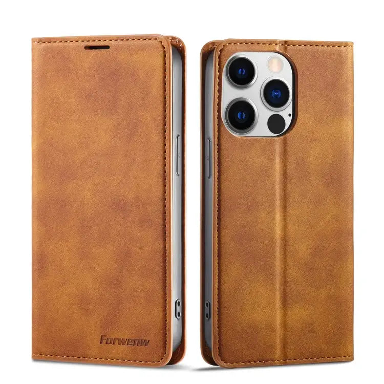 Forwenw Dream Series Oil Edge Strong Magnetism Leather Phone Case For Samsung Galaxy S23 Ultra 5G For Samsung Galaxy