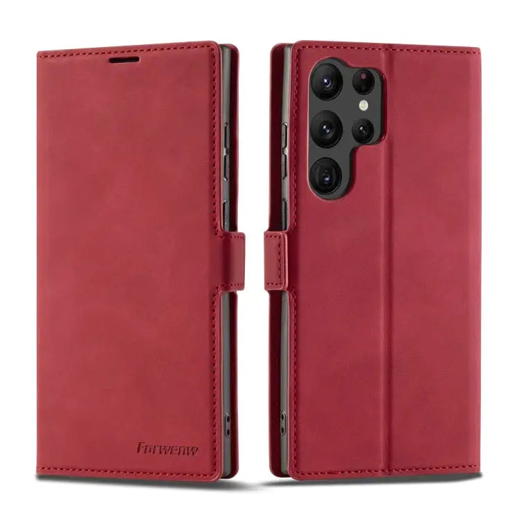 Forwenw Dream Series Oil Edge Strong Magnetism Leather Phone Case For Samsung Galaxy S23 Ultra 5G For Samsung Galaxy