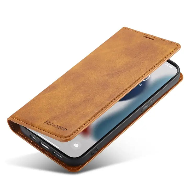 Forwenw Dream Series Oil Edge Strong Magnetism Leather Phone Case For iPhone 14 Pro Max - Apple Accessories