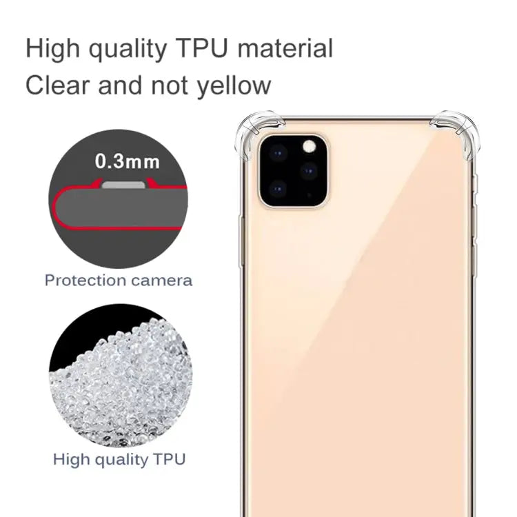 Four-Corner Anti-Drop Ultra-Thin Transparent TPU Phone Case For iPhone 12 Pro Max For iPhone 12 / 12 Pro For iPhone 12