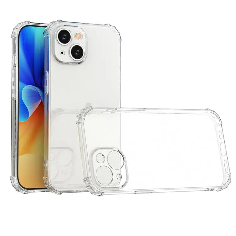 Four-Corner Shockproof Clear TPU Phone Case - For iPhone 15