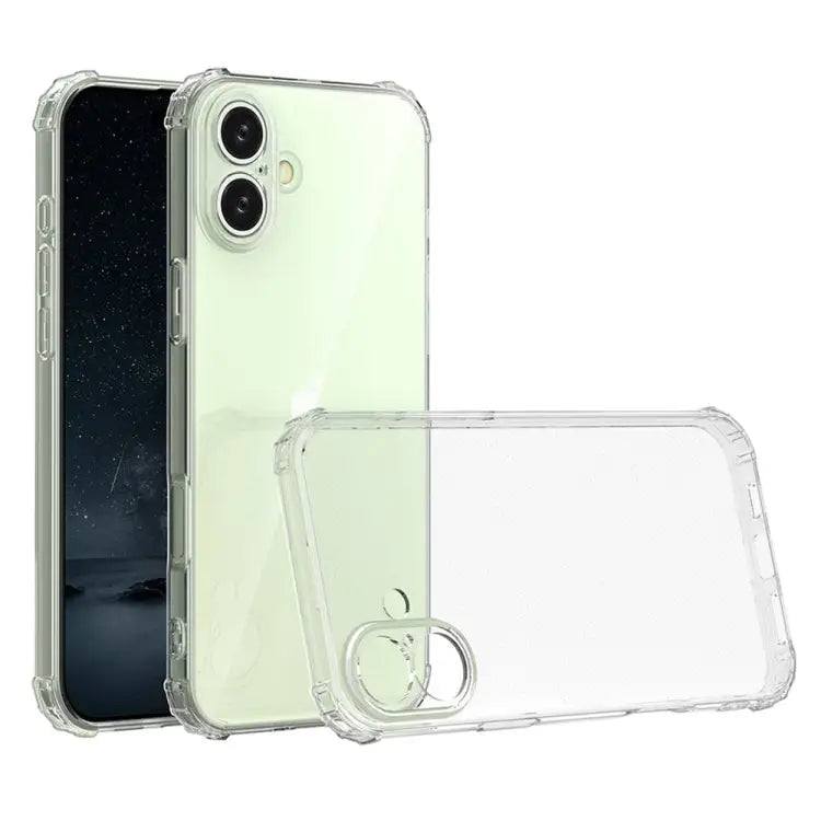 Four-Corner Shockproof Clear TPU Phone Case - For iPhone 16 Plus