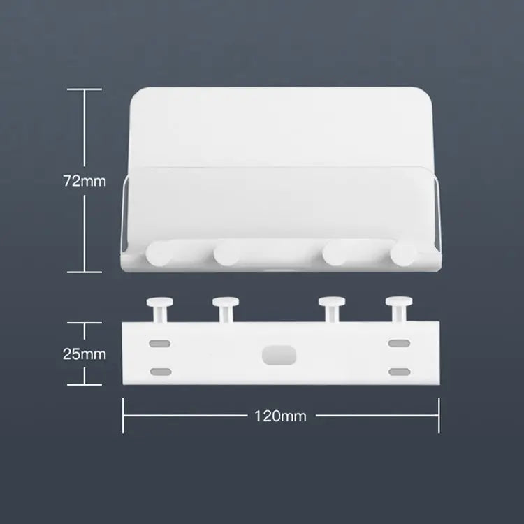 Free Punching Wall Phone Holder Wall-Mounted Charging Base Bracket (White) - (White)
