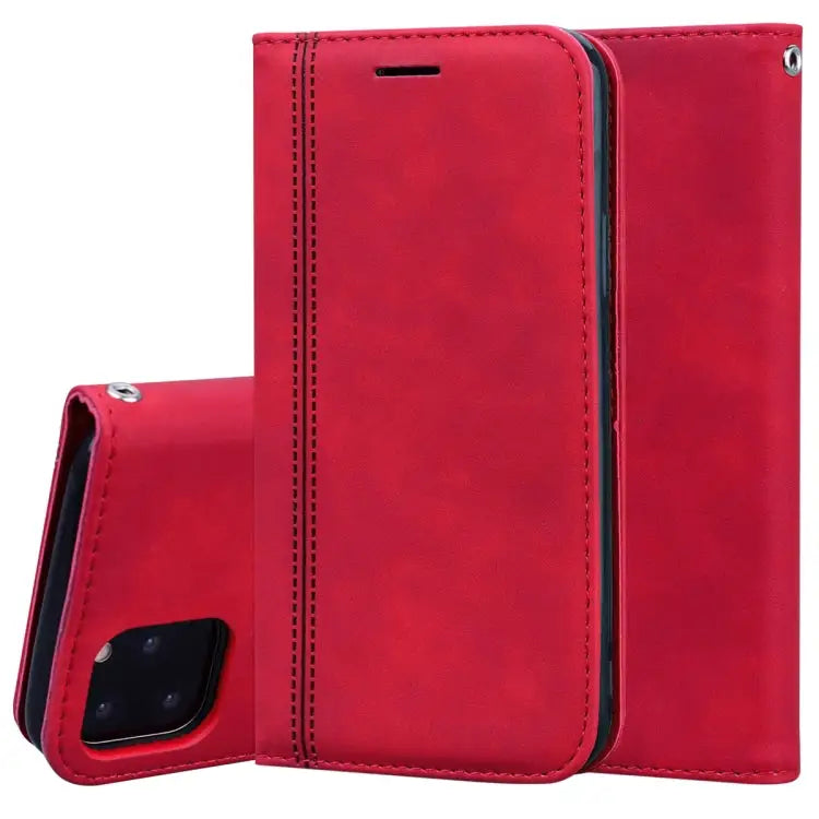 Frosted Business Magnetic Horizontal Flip PU Leather Case with Holder & Card Slot & Lanyard For iPhone 11 Pro Max