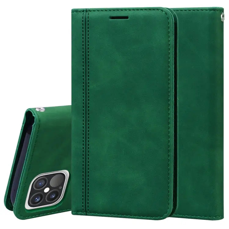 Frosted Business Magnetic Horizontal Flip PU Leather Case with Holder & Card Slot & Lanyard For iPhone 12 mini