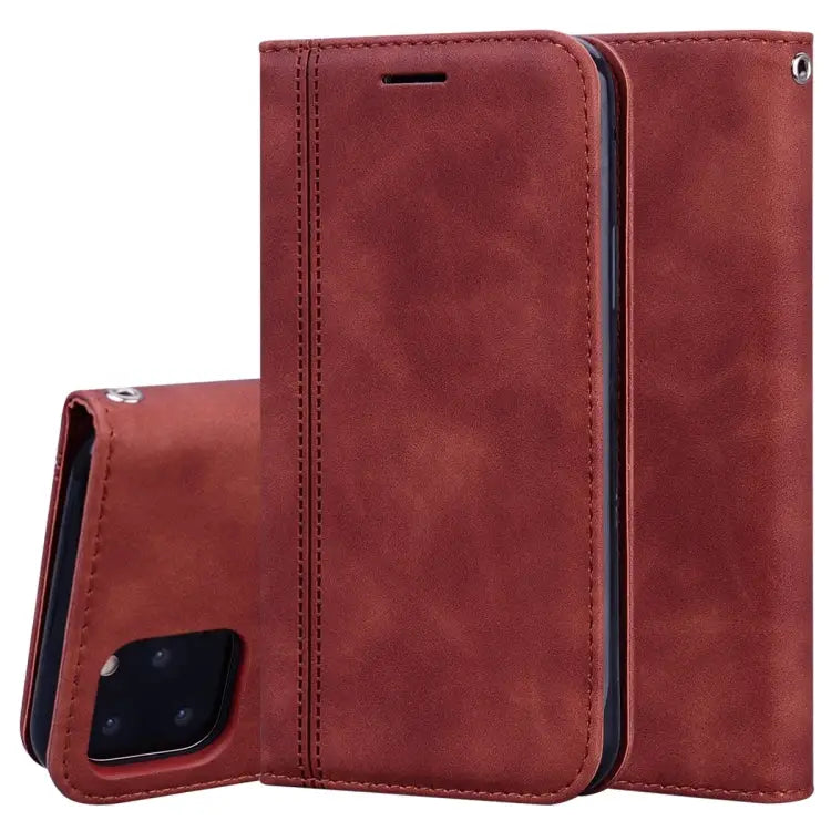 Frosted Business Magnetic Horizontal Flip PU Leather Case with Holder & Card Slot & Lanyard For iPhone 11 Pro Max