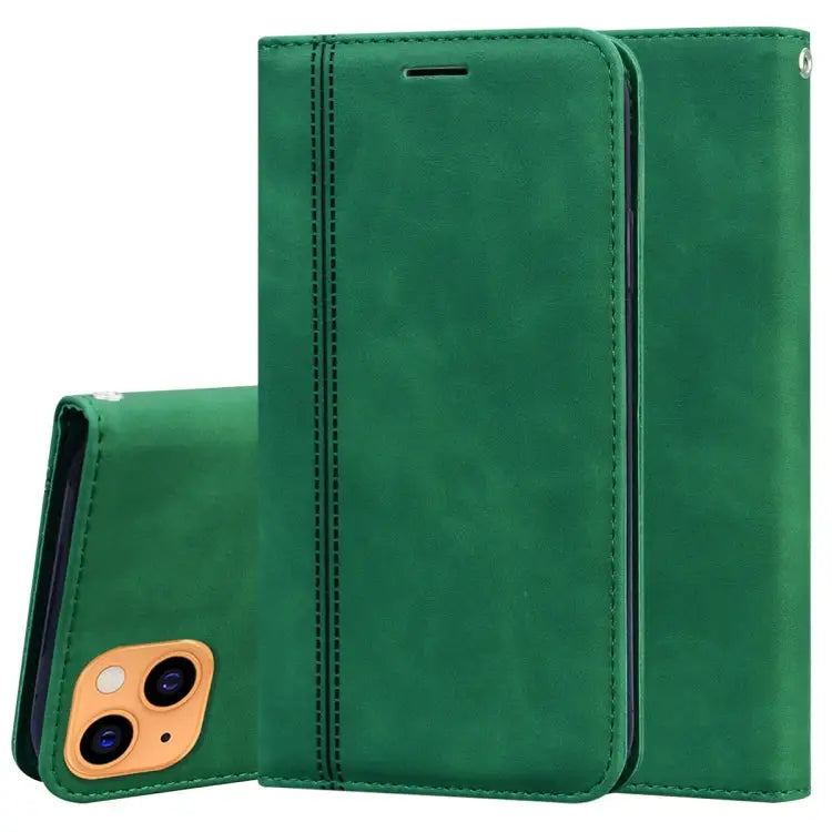 Frosted Business Magnetic Horizontal Flip PU Leather Case with Holder & Card Slot & Lanyard For iPhone 13 mini