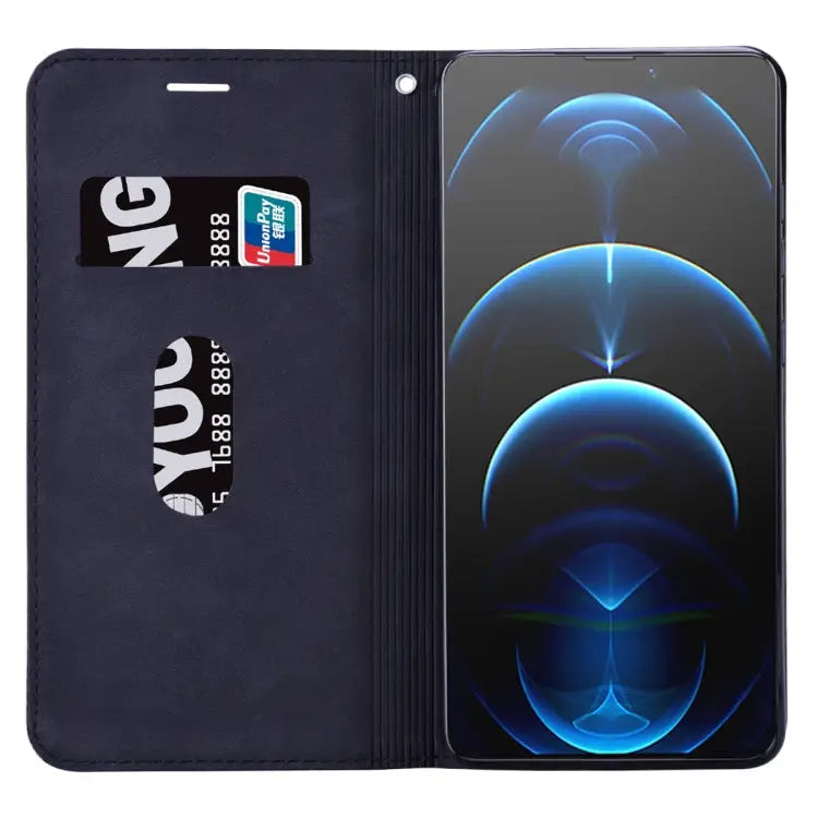 Frosted Business Magnetic Horizontal Flip PU Leather Case with Holder & Card Slot & Lanyard For iPhone 13 mini