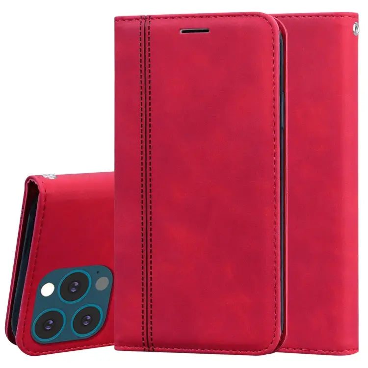 Frosted Business Magnetic Horizontal Flip PU Leather Case with Holder & Card Slot & Lanyard For iPhone 13 mini